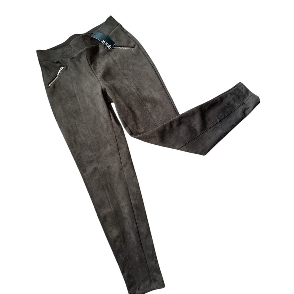 Stoosh Dark Olive Faux Suede Leggings